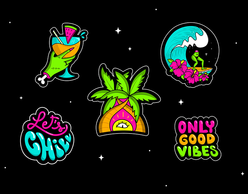 Tropical stickers